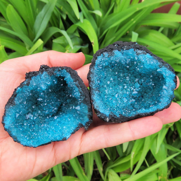 Cracked Open Geode Set - Teal/Black