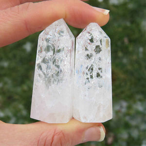 Crackle Quartz Crystal Point Tower