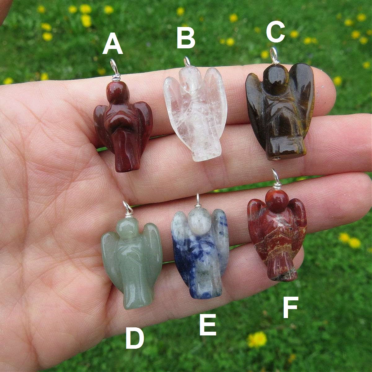 Crystal Angel Pendants Sterling Silver