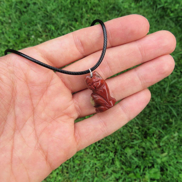Mini Crystal Cat Necklace | Small Carved Stone Animal Necklace
