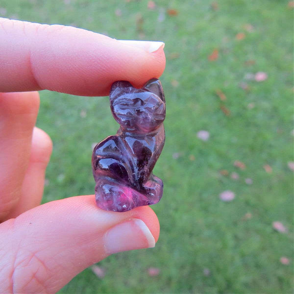 Crystal Cat Carving Amethyst Stone