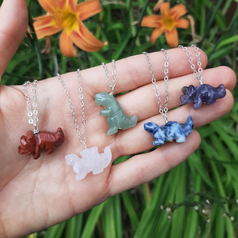 Crystal Dinosaur Necklace Dinosaur Jewelry