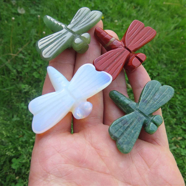 Carved Stone Dragonfly Figurines