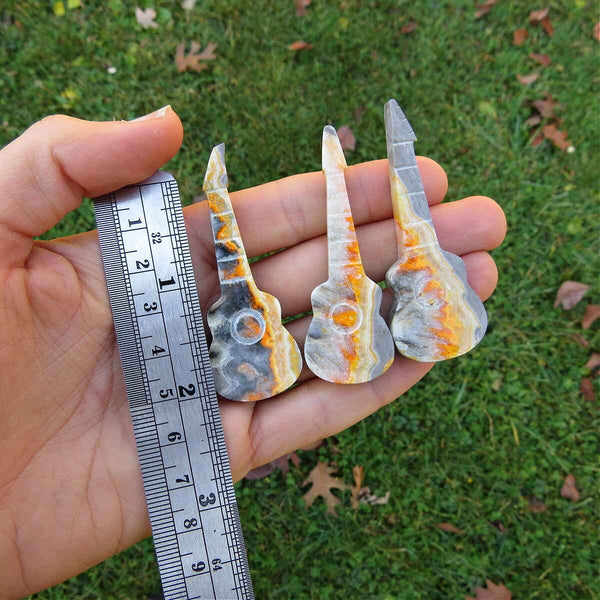 Crystal Guitar Carving - Bumble Bee Jasper Stone