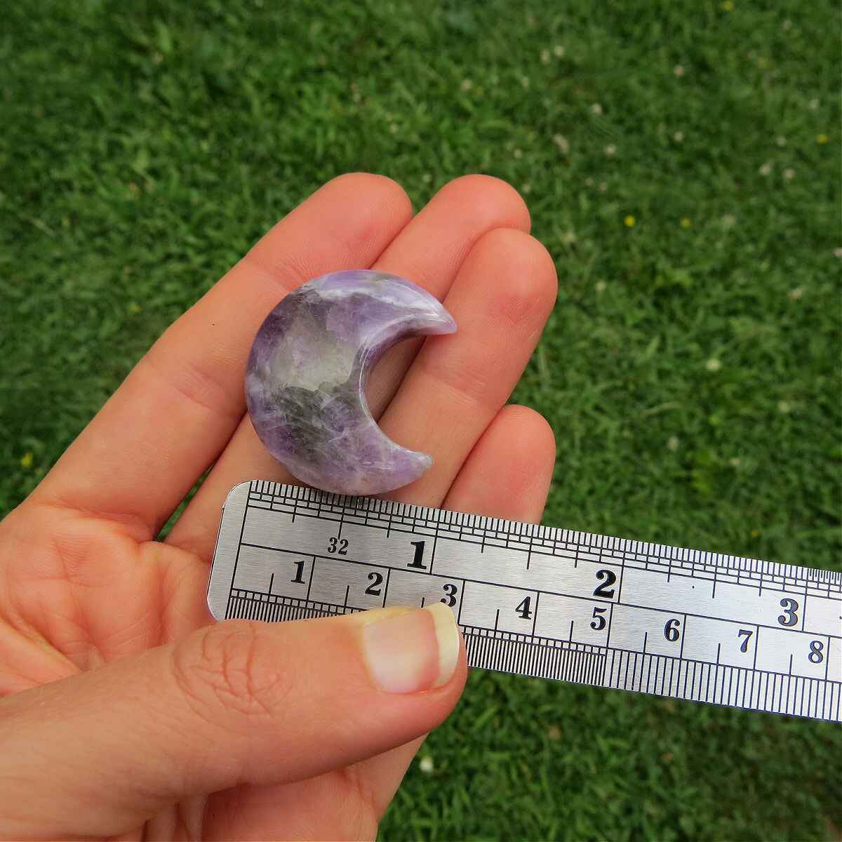 Crystal Moon Carving 1.25" | Crescent Moon Stone