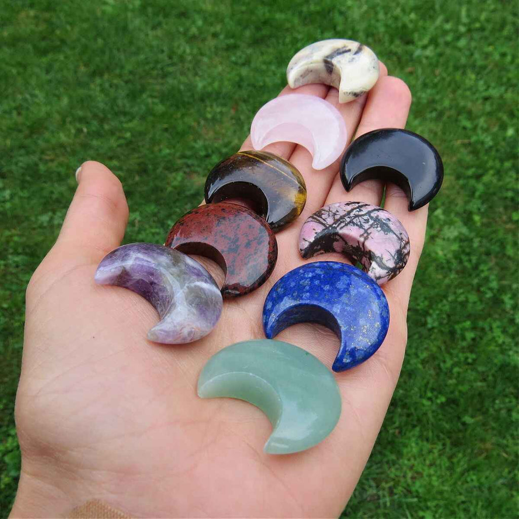 Carved Crystal Moon Stones