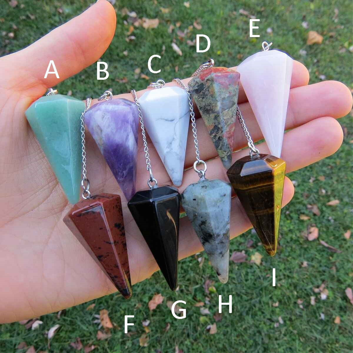 Crystal Pendulum for Dowsing | Divination Stone Pendulum 1.5"