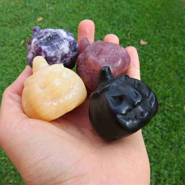 Crystal Pumpkin Stone Carvings Halloween Crystals