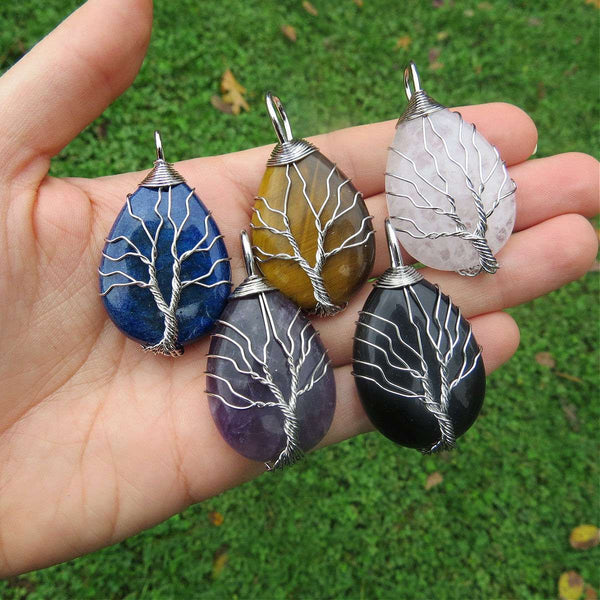 Crystal Tree of Life Stone Necklace