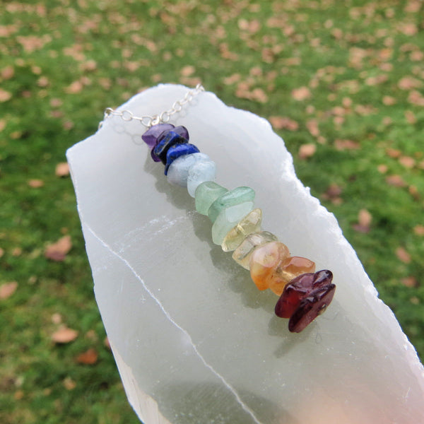 7 Chakra Crystal Necklace w/ Healing Stones for Chakra Alignment