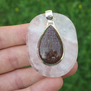 Dinosaur Bone Crystal Pendant