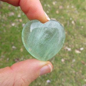 Green Fluorite Crystal Heart Stone Carving