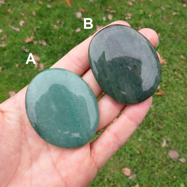 Green Aventurine Crystal Palm Stone 2"