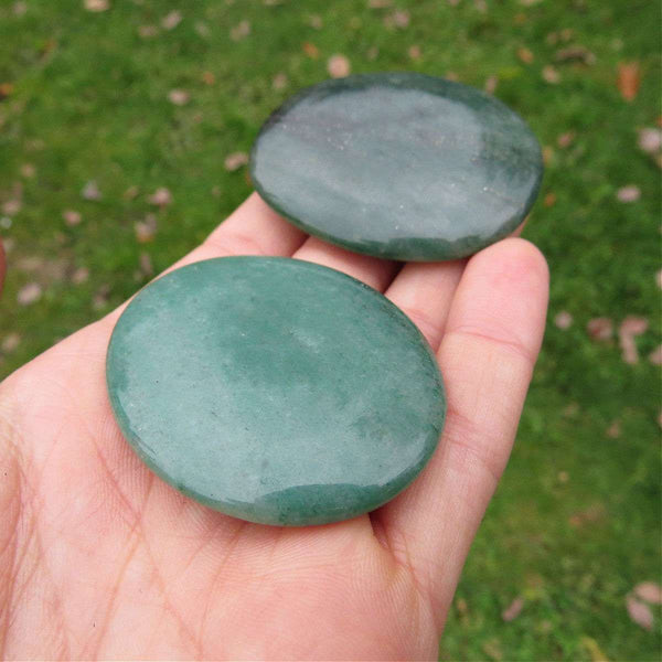Green Aventurine Crystal Palm Stone 2"