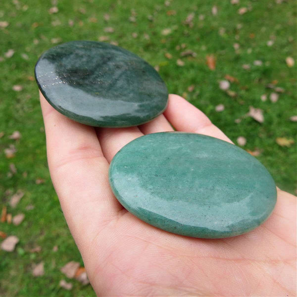 Green Aventurine Crystal Palm Stone 2"