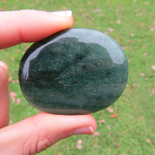 Green Aventurine Polished Crystal Palm Stone