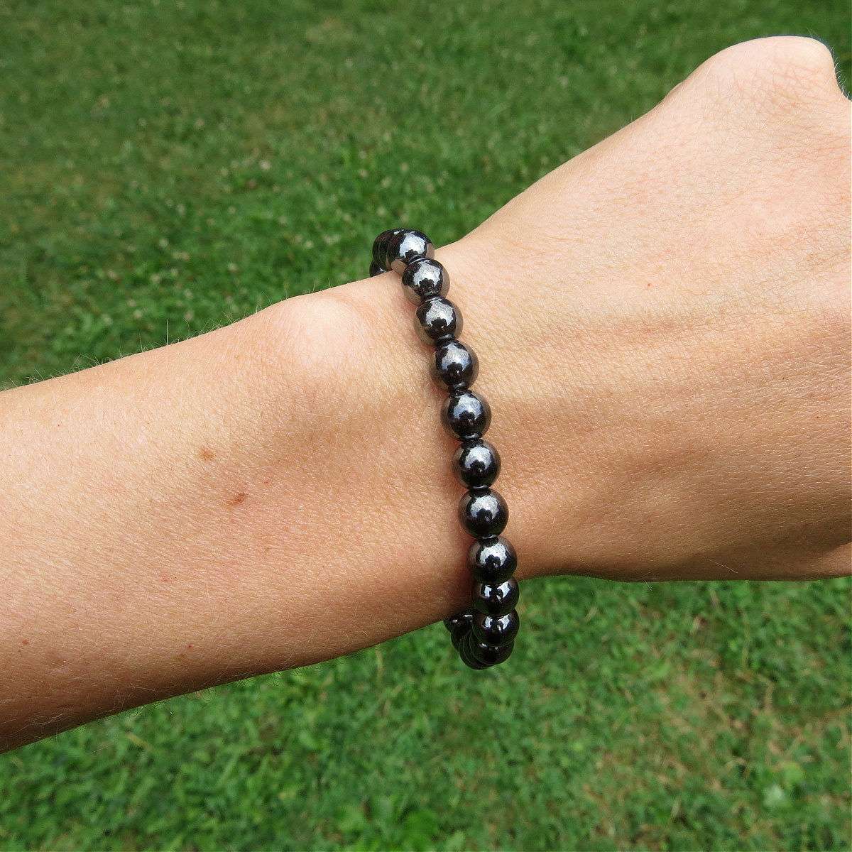 Hematite Crystal Bracelet - 6mm Stone Beads