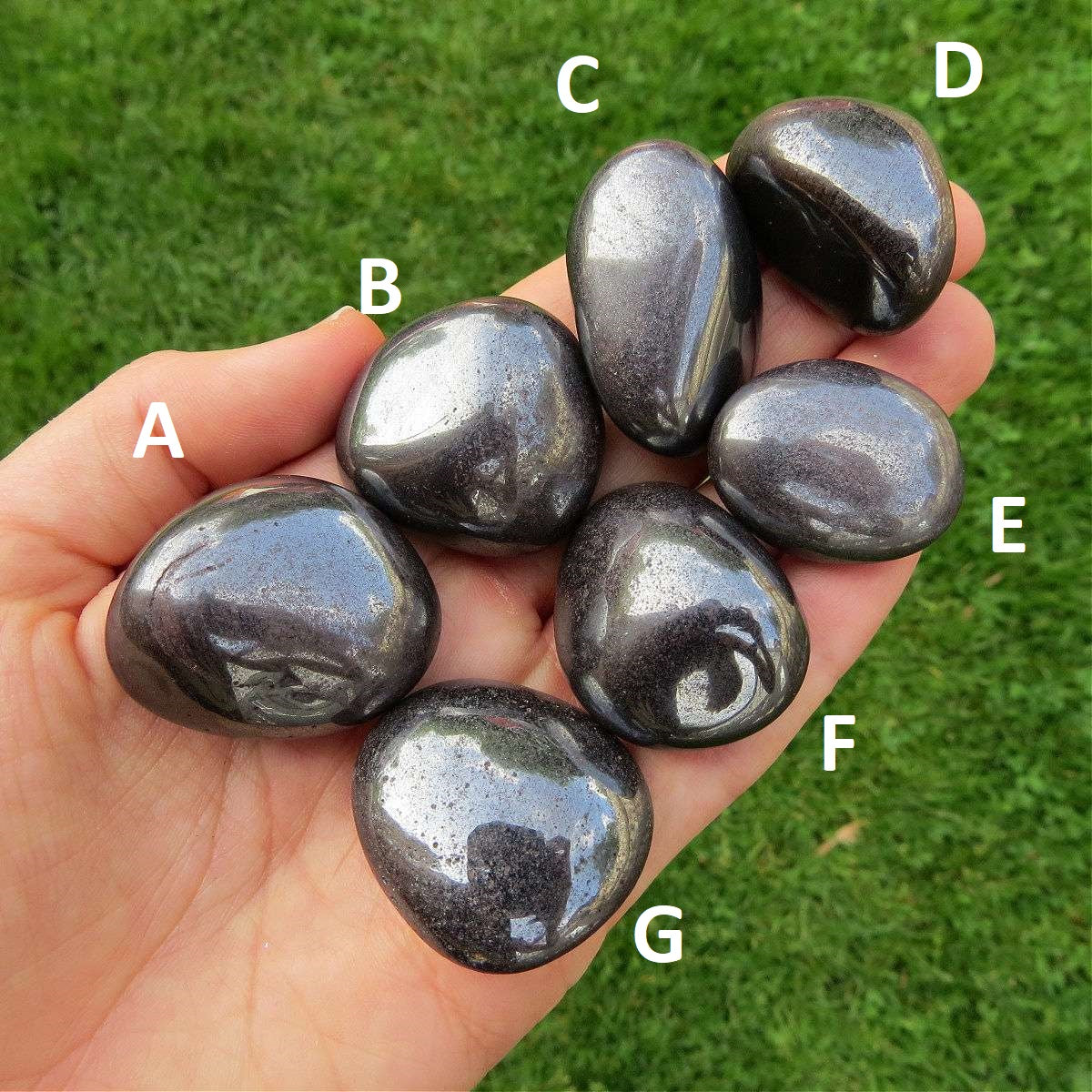 Hematite Crystal Tumbled Stone 1"