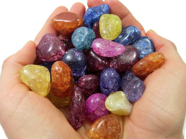Crackle Quartz Crystal - Dyed Quartz Tumbled Stones