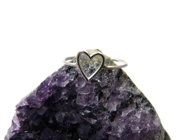 Sterling Silver Open Heart Ring | Symbolic Love Ring