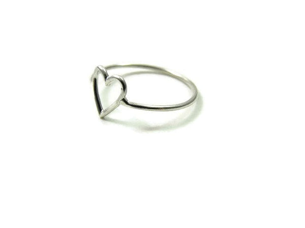 Sterling Silver Open Heart Ring | Symbolic Love Ring