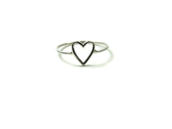 Sterling Silver Open Heart Ring | Symbolic Love Ring