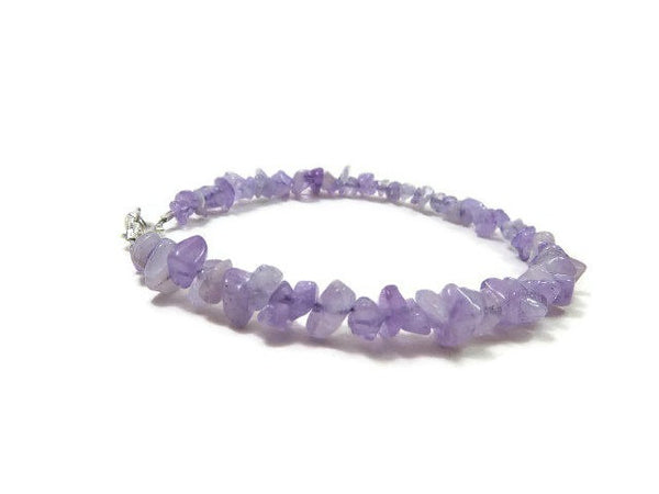 Purple Jade Crystal Anklet - Front