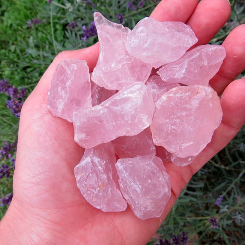 Small Raw Rose Quartz Crystal - Pink Stones