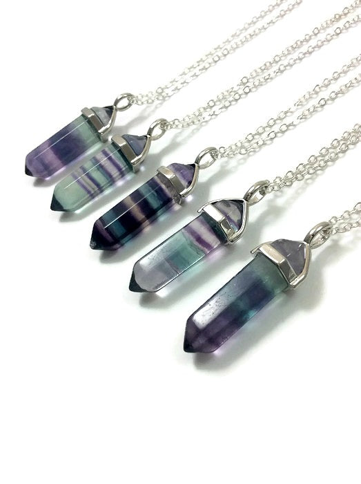 Rainbow Fluorite Necklace - Side