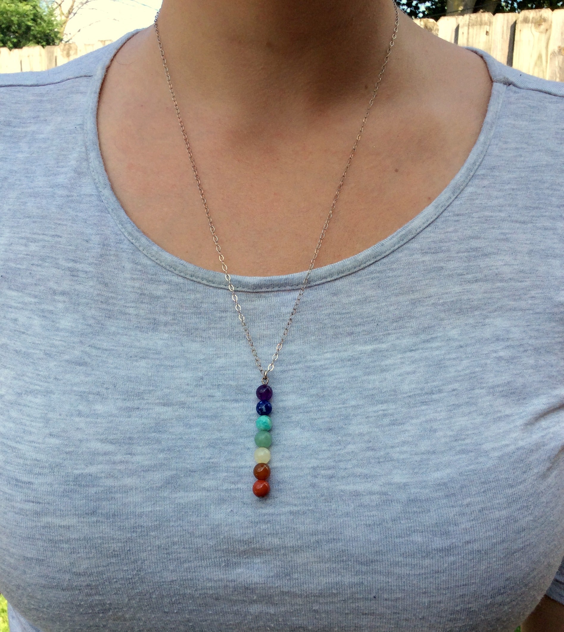 7 Chakra Beaded Crystal Necklace