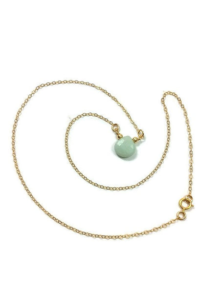 Aqua Blue Chalcedony Necklace Crystal Choker - Chain