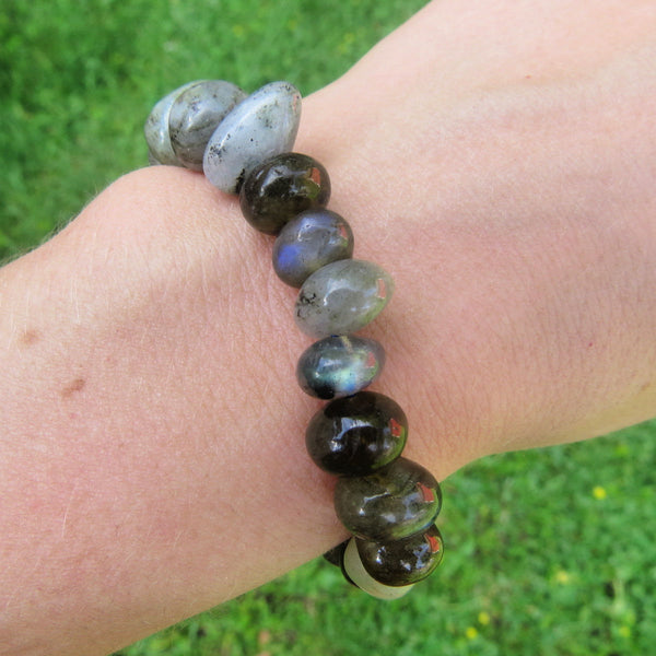 Labradorite Stone Bracelet - Crystal Stretch Bracelet