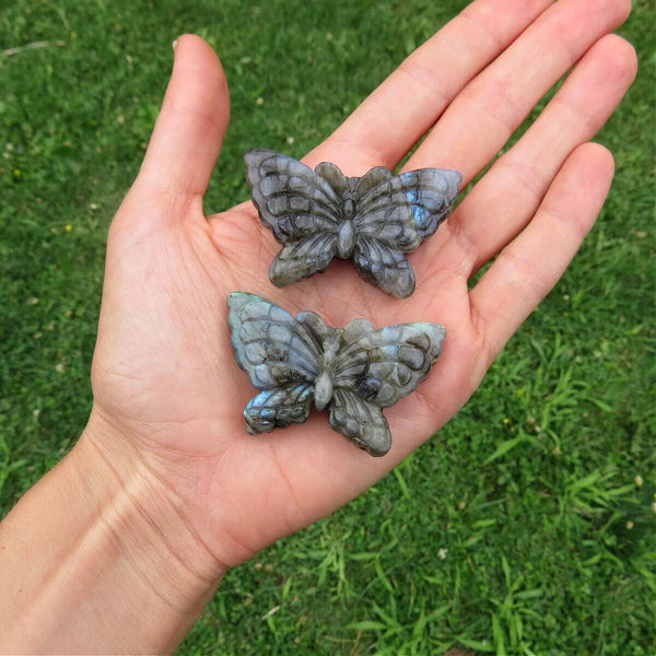 Labrodorite Crystal Butterfly Carvings