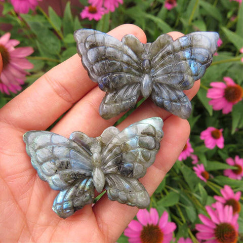Labradorite Crystal Butterfly Stone Carving