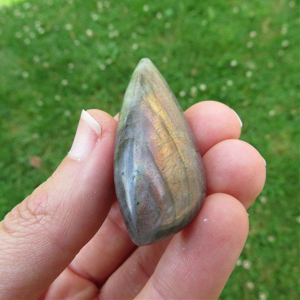 Labradorite Crystal Cabochon 2" Flashy Labradorite Stone