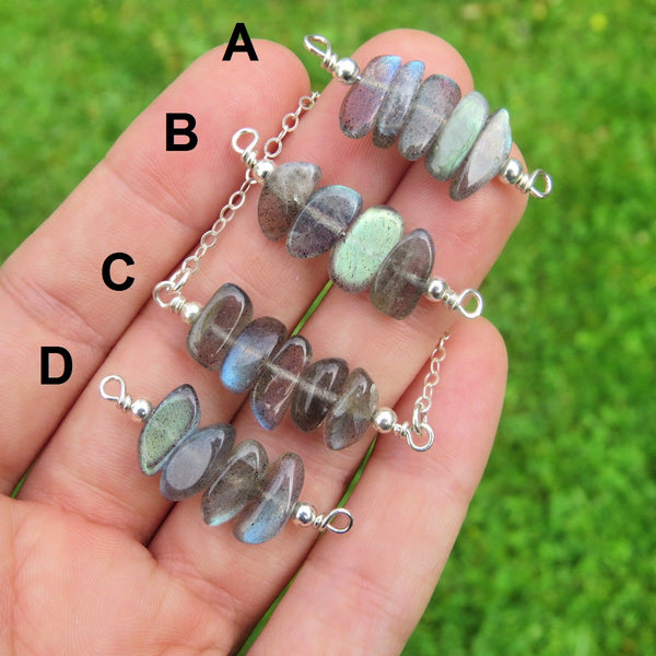 Flashy Blue Labradorite Crystal Necklace | Labradorite Jewelry