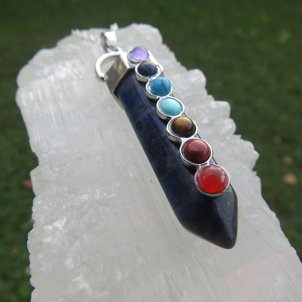 7 Chakra Crystal Point Necklace | Chakra Jewelry