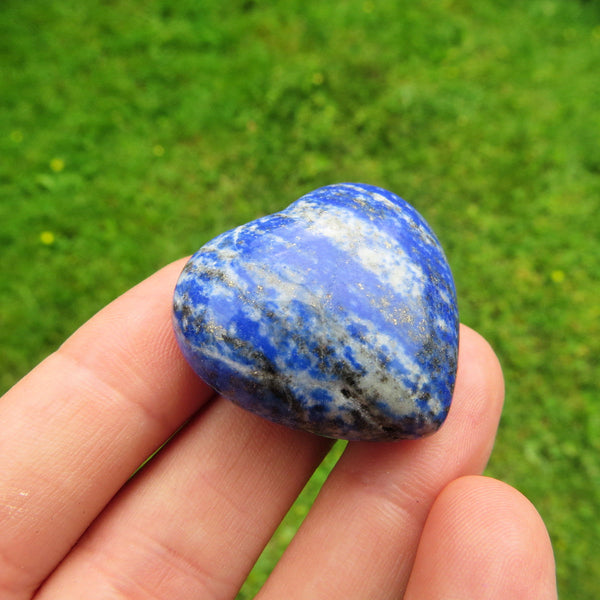 Lapis Lazuli Puffy Heart 1.25" | Carved Crystal Heart Stone