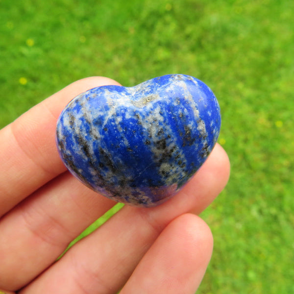 Lapis Lazuli Puffy Heart 1.25" | Carved Crystal Heart Stone