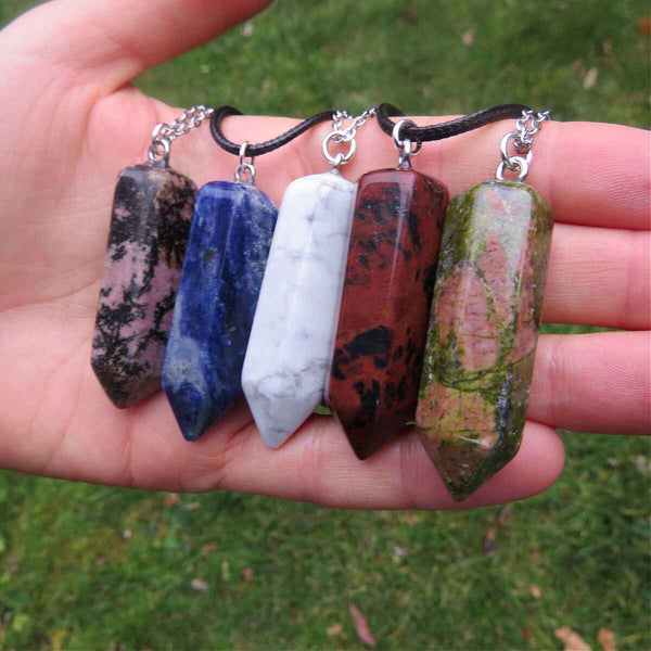 Large Crystal Point Necklace Healing Stones