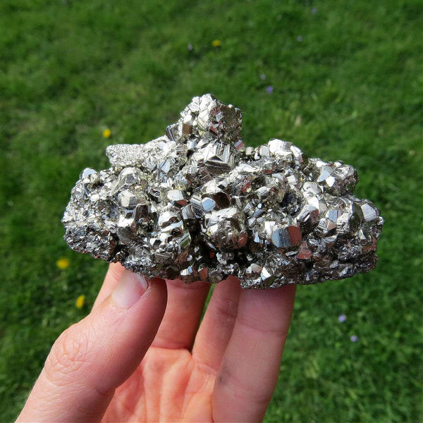 Gold Pyrite Crystal Cluster
