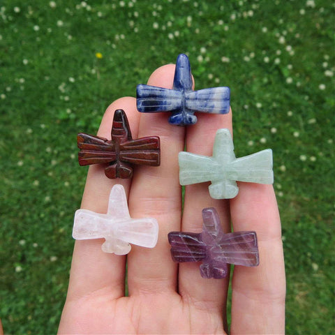 Crystal Dragonfly Carving - Mini Crystal Animal Stone