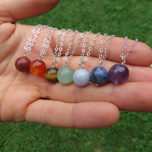 Small Gemstone Ball Necklace