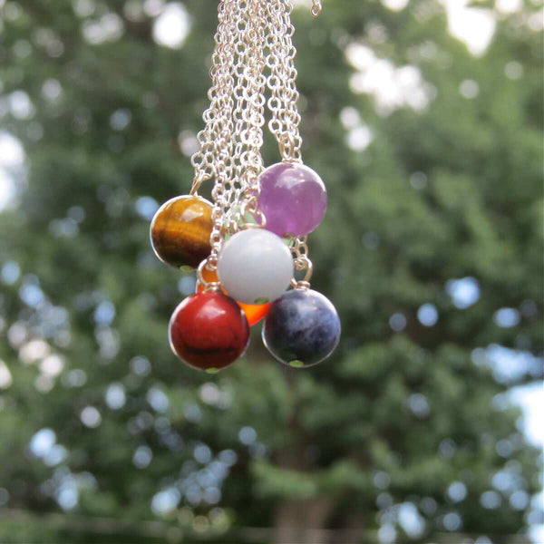 Mini Crystal Ball Necklaces in Sterling Silver
