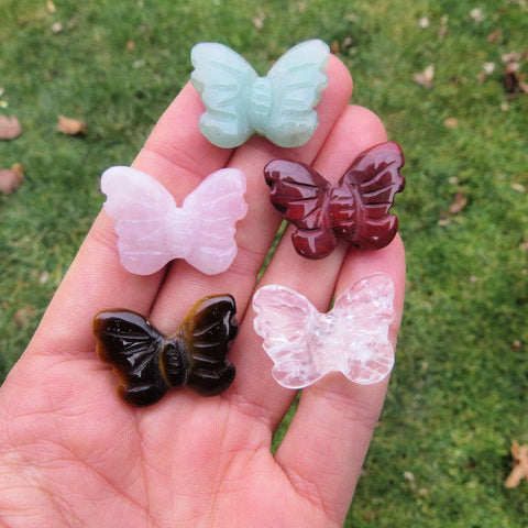 Mini Crystal Butterfly Figurine - Small Carved Crystsal Animal