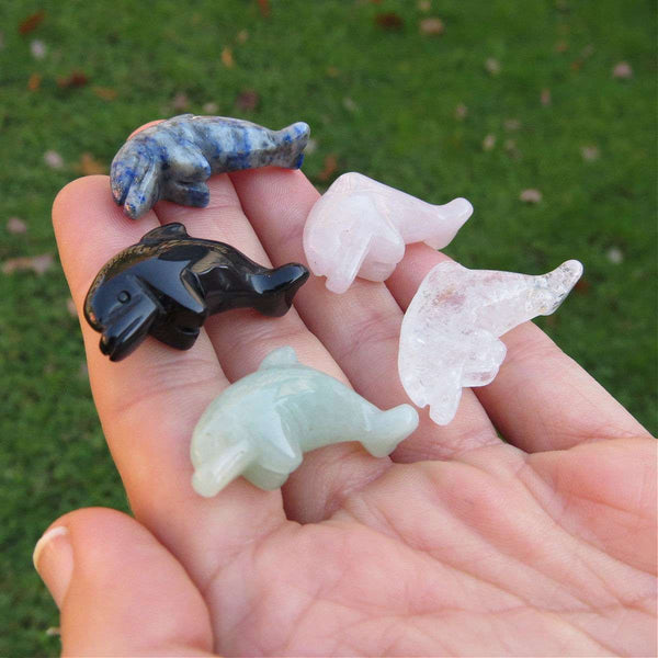 Crystal Dolphin Stone Carvings