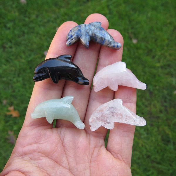 Crystal Dolphin Stone Animal Carving