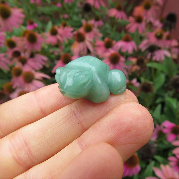 Green Aventurine Crystal Frog Stone Carving 