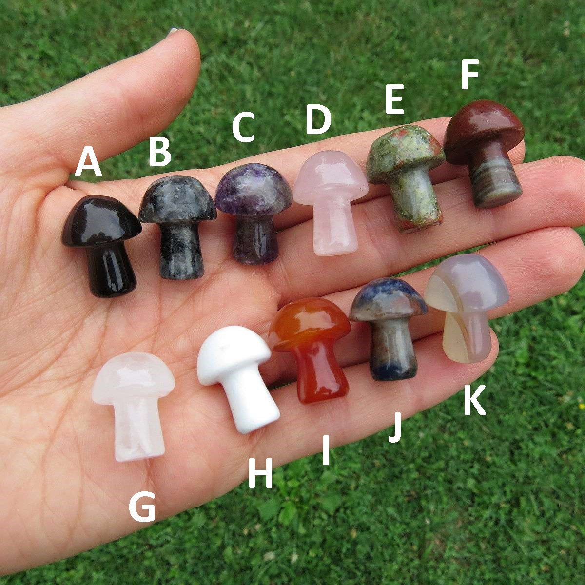 Mini Crystal Mushroom Stone Figurine .75"