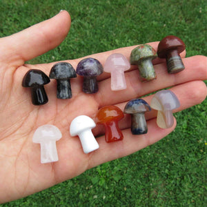 Mini Crystal Mushroom Stone Carvings